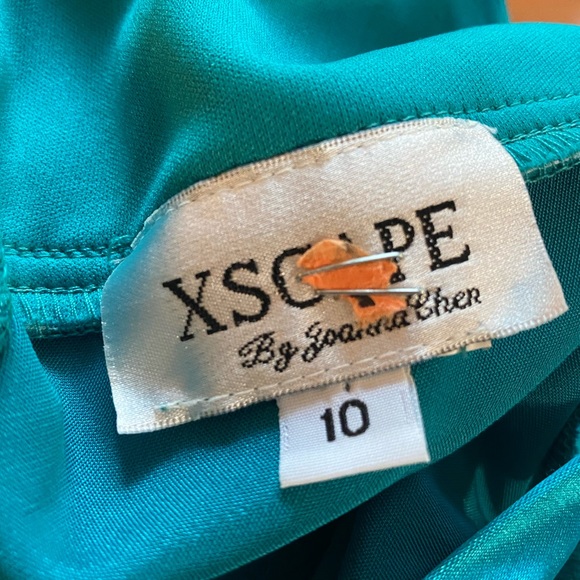 XScape One Shoulder Ruched Cocktail Bodycon Dress Turquoise - Picture 7 of 8